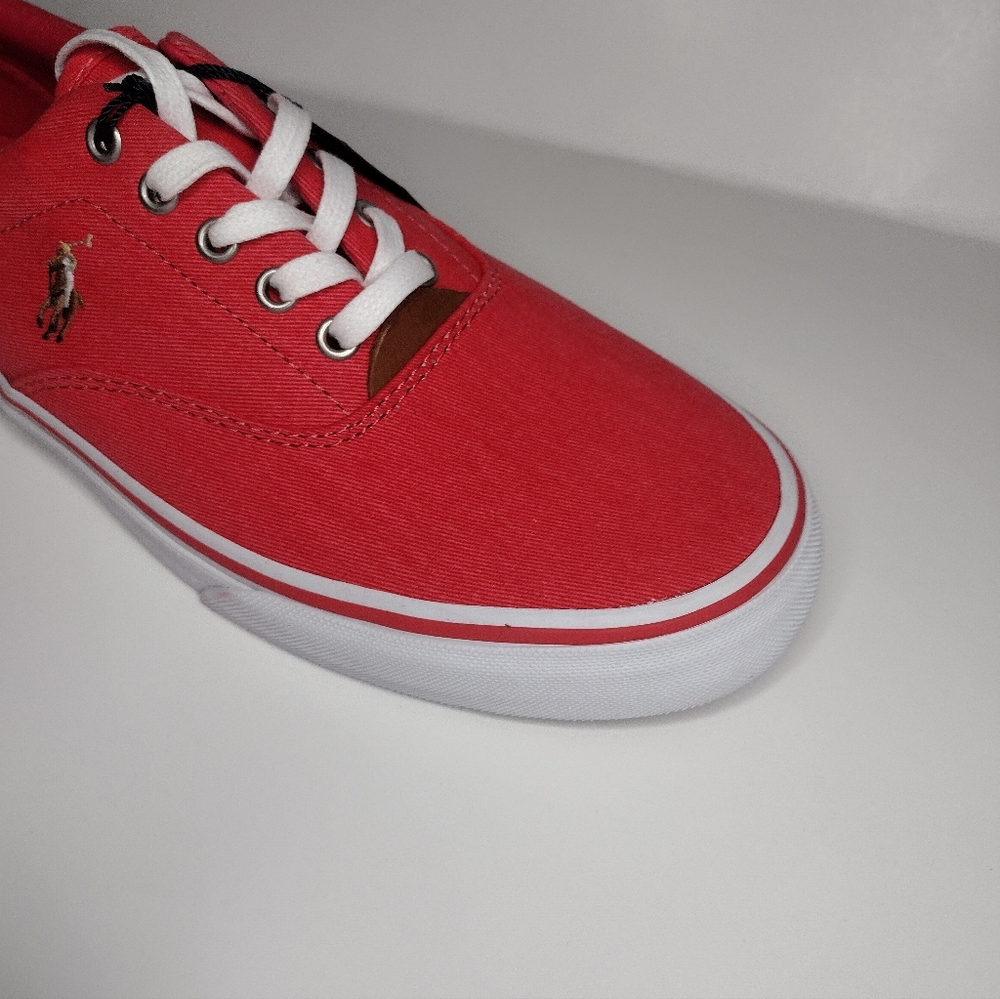 RALPH LAUREN POLO Red Coral Comfort Memory Foam Canvas Fabric Shoes - Picture 7 of 8